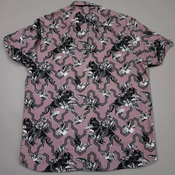 Ted Baker Stefan Tiger Mash Up Slim Fit Button Up Shirt Preppy Lightweight 5 XL - Picture 2 of 8
